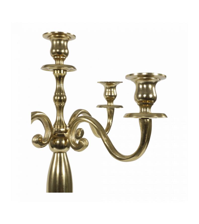 Gouden klassieke kandelaar voor 5 kaarsen 78 cm